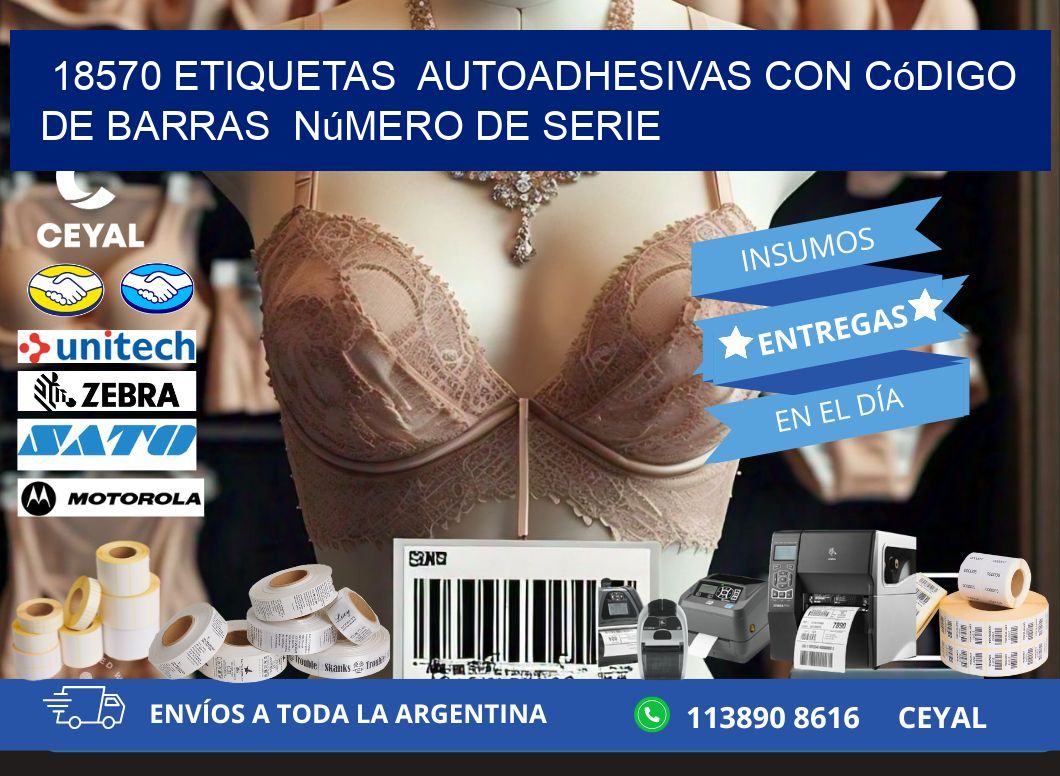 18570 etiquetas  autoadhesivas con código de barras  número de serie