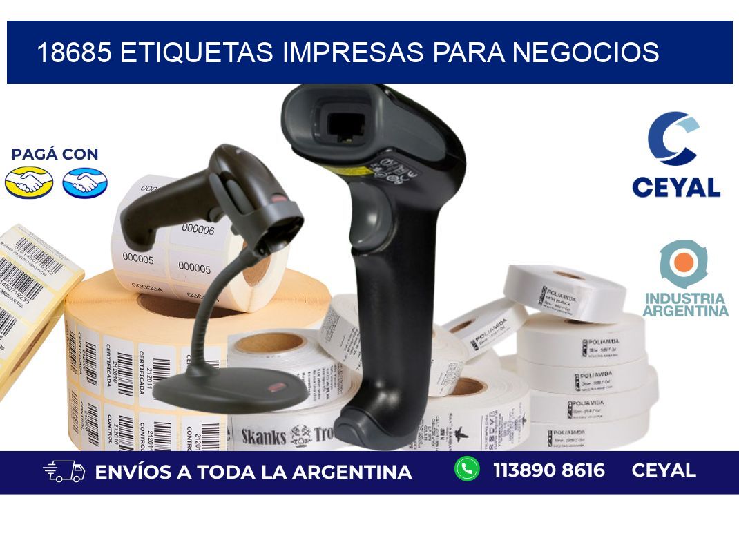 18685 etiquetas impresas para negocios