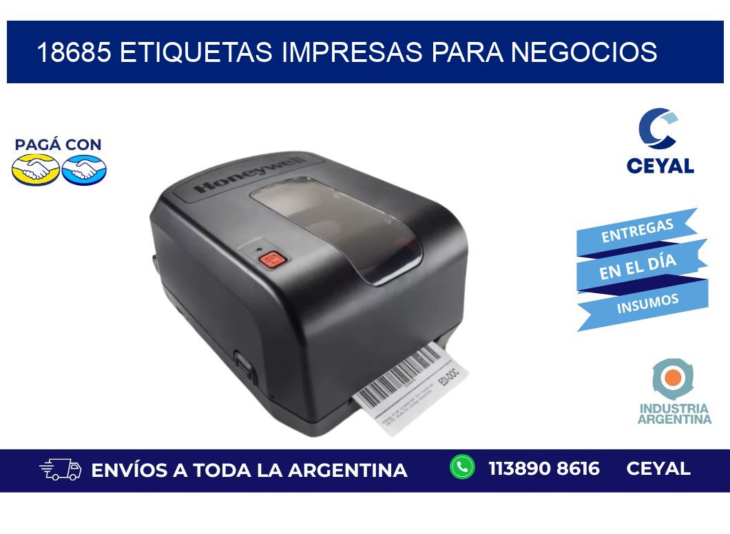 18685 etiquetas impresas para negocios