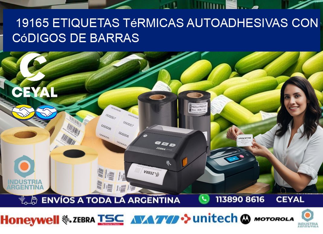 19165 Etiquetas térmicas autoadhesivas con códigos de barras