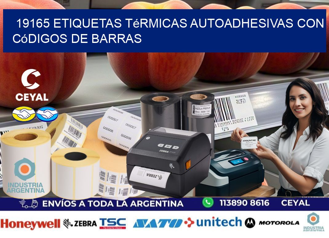 19165 Etiquetas térmicas autoadhesivas con códigos de barras