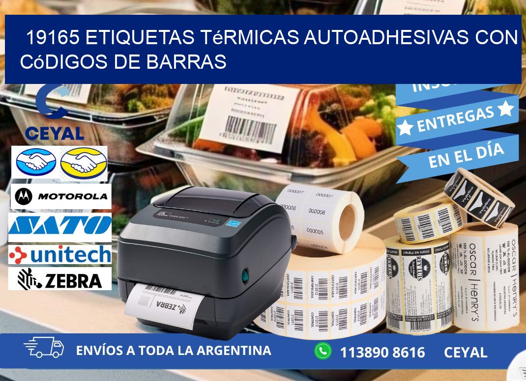 19165 Etiquetas térmicas autoadhesivas con códigos de barras