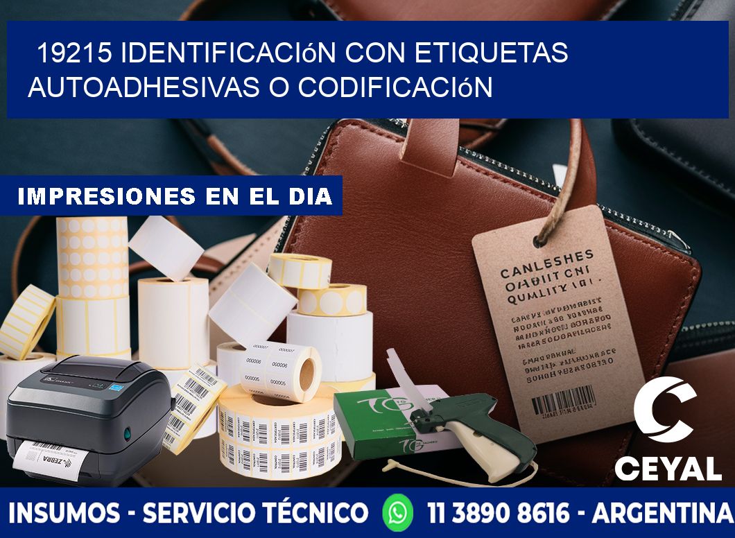 19215 identificación con etiquetas autoadhesivas o codificación