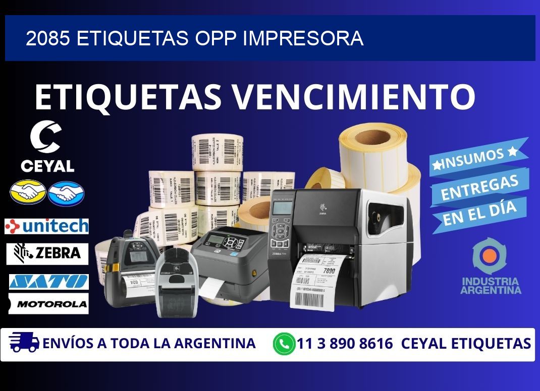 2085 etiquetas opp impresora