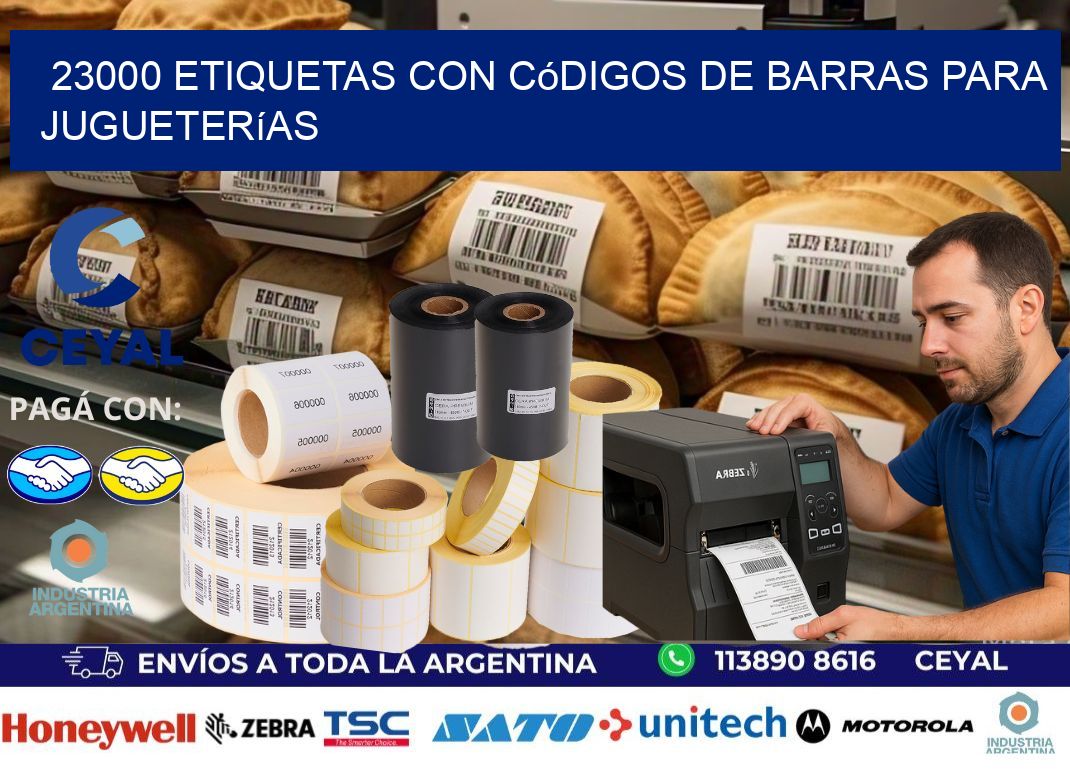 23000 etiquetas con códigos de barras para jugueterías