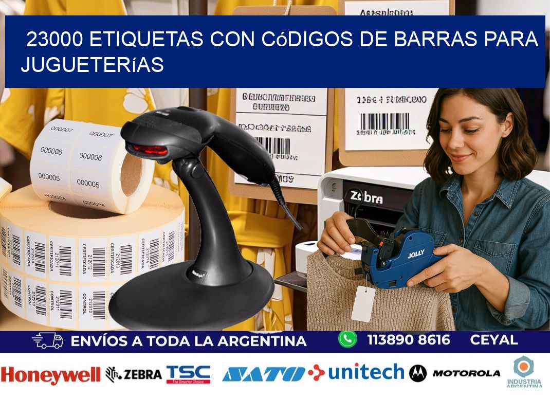 23000 etiquetas con códigos de barras para jugueterías
