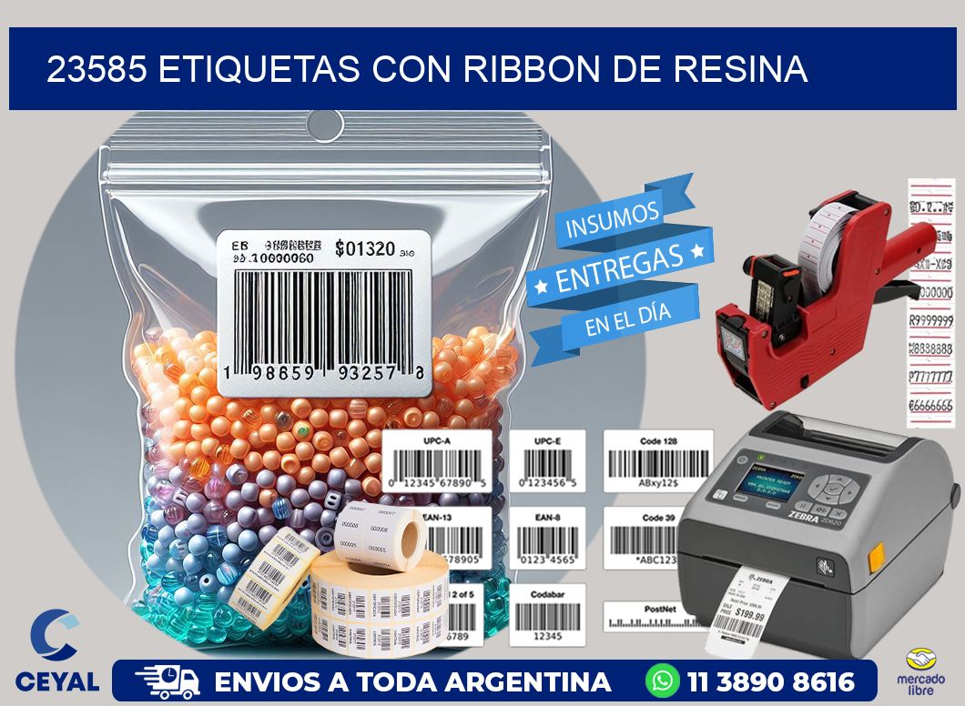 23585 etiquetas con ribbon de resina