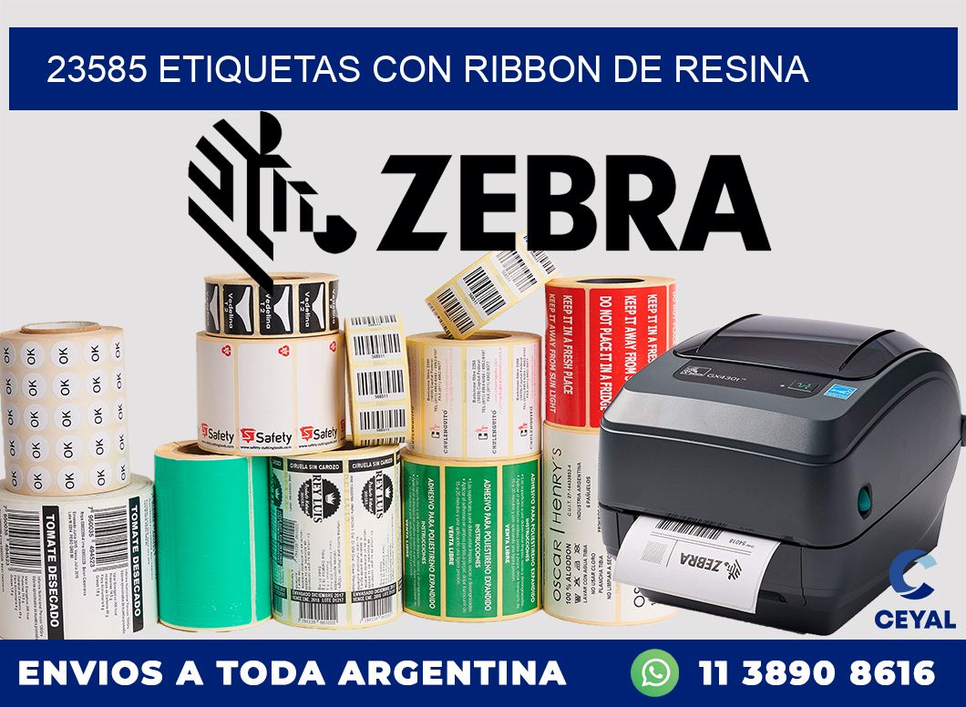 23585 etiquetas con ribbon de resina