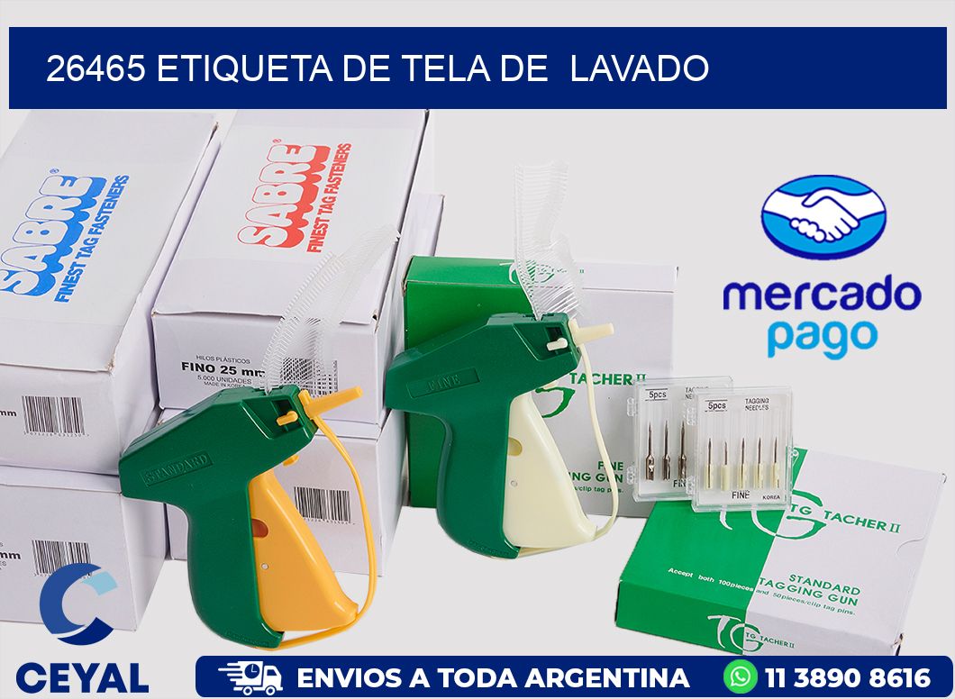 26465 etiqueta de tela de  lavado