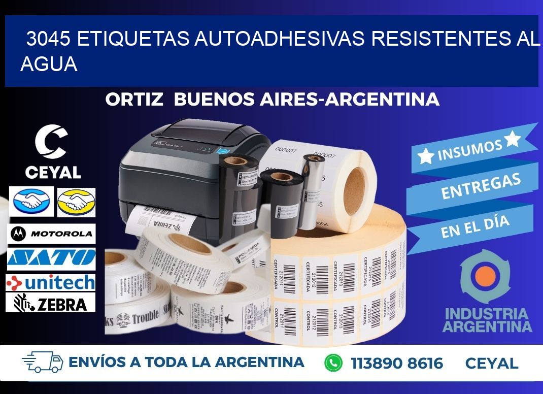 3045 etiquetas autoadhesivas resistentes al agua
