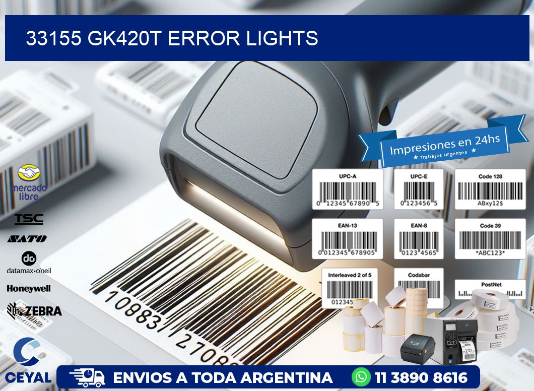 33155 GK420T error lights