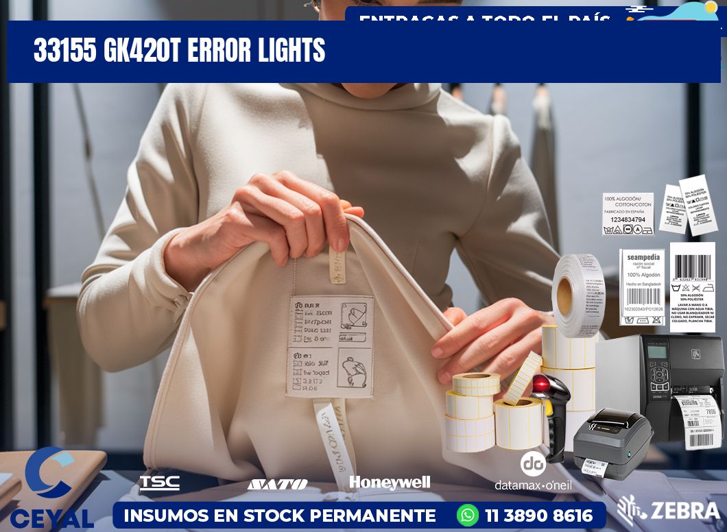 33155 GK420T error lights