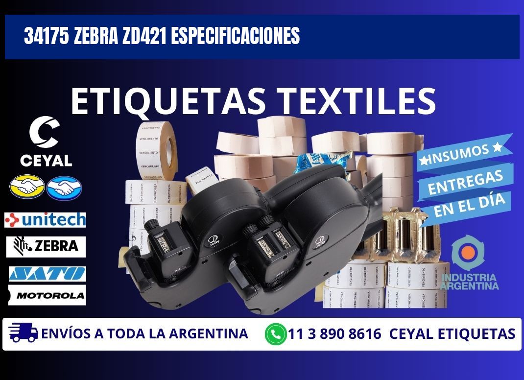 34175 Zebra ZD421 especificaciones