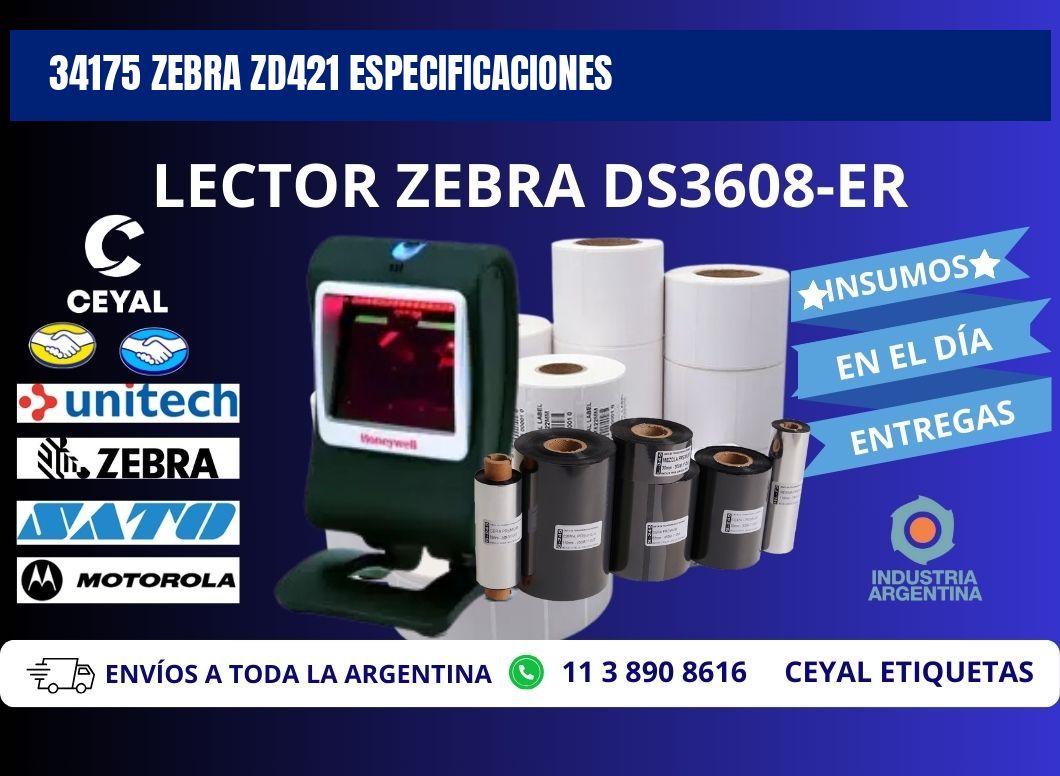 34175 Zebra ZD421 especificaciones