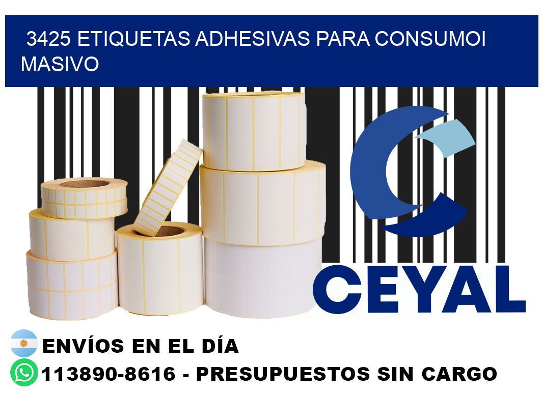 3425 Etiquetas adhesivas para consumoi masivo
