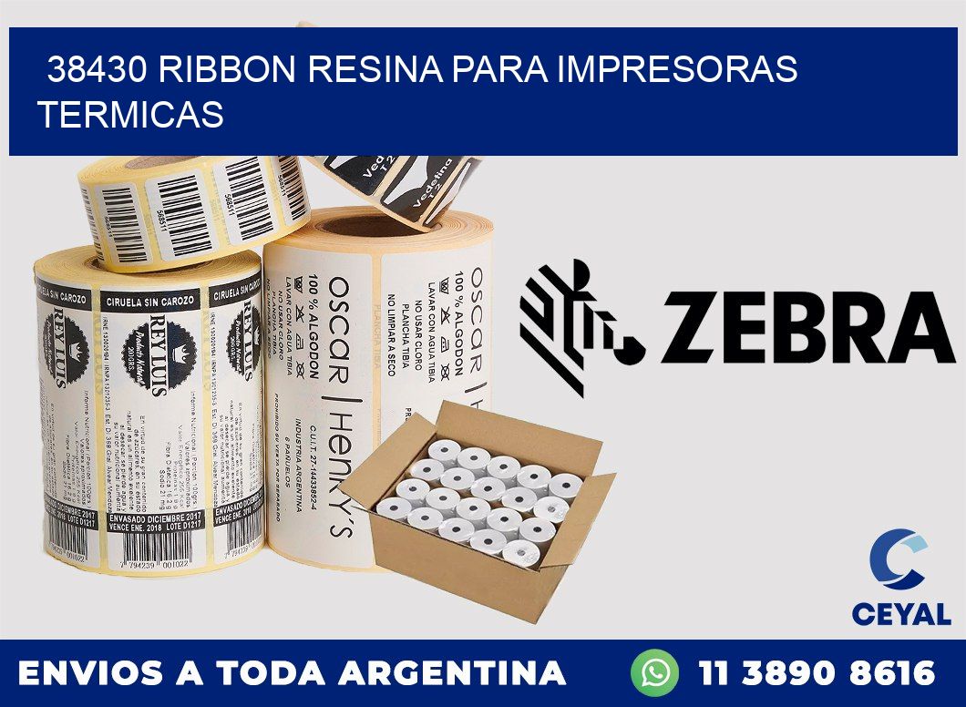 38430 ribbon resina para impresoras termicas