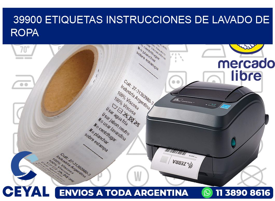 39900 etiquetas instrucciones de lavado de ropa