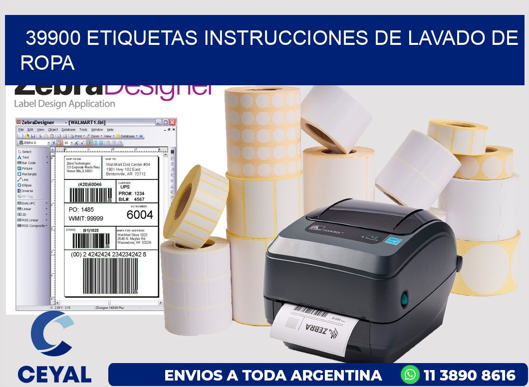 39900 etiquetas instrucciones de lavado de ropa