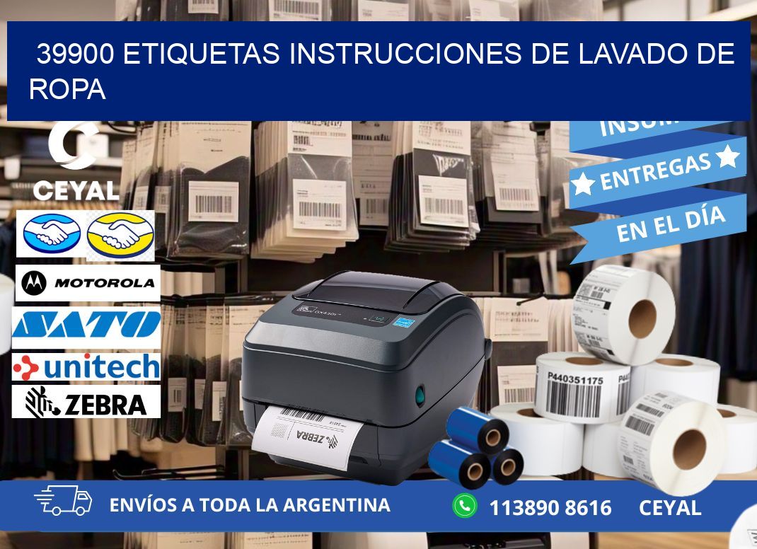 39900 etiquetas instrucciones de lavado de ropa