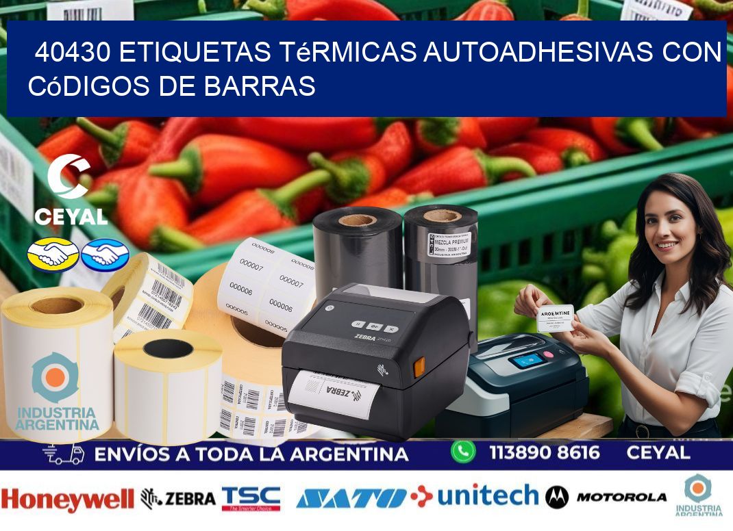 40430 Etiquetas térmicas autoadhesivas con códigos de barras