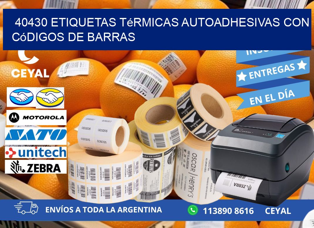 40430 Etiquetas térmicas autoadhesivas con códigos de barras