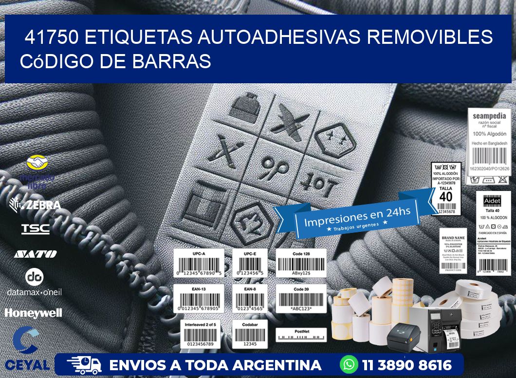41750 etiquetas autoadhesivas removibles código de barras