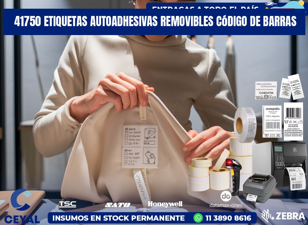 41750 etiquetas autoadhesivas removibles código de barras