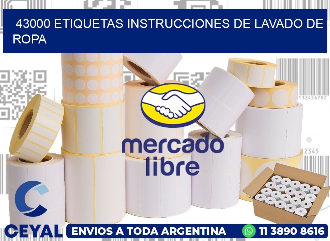 43000 etiquetas instrucciones de lavado de ropa