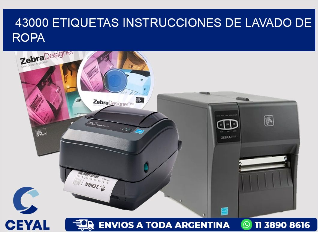 43000 etiquetas instrucciones de lavado de ropa