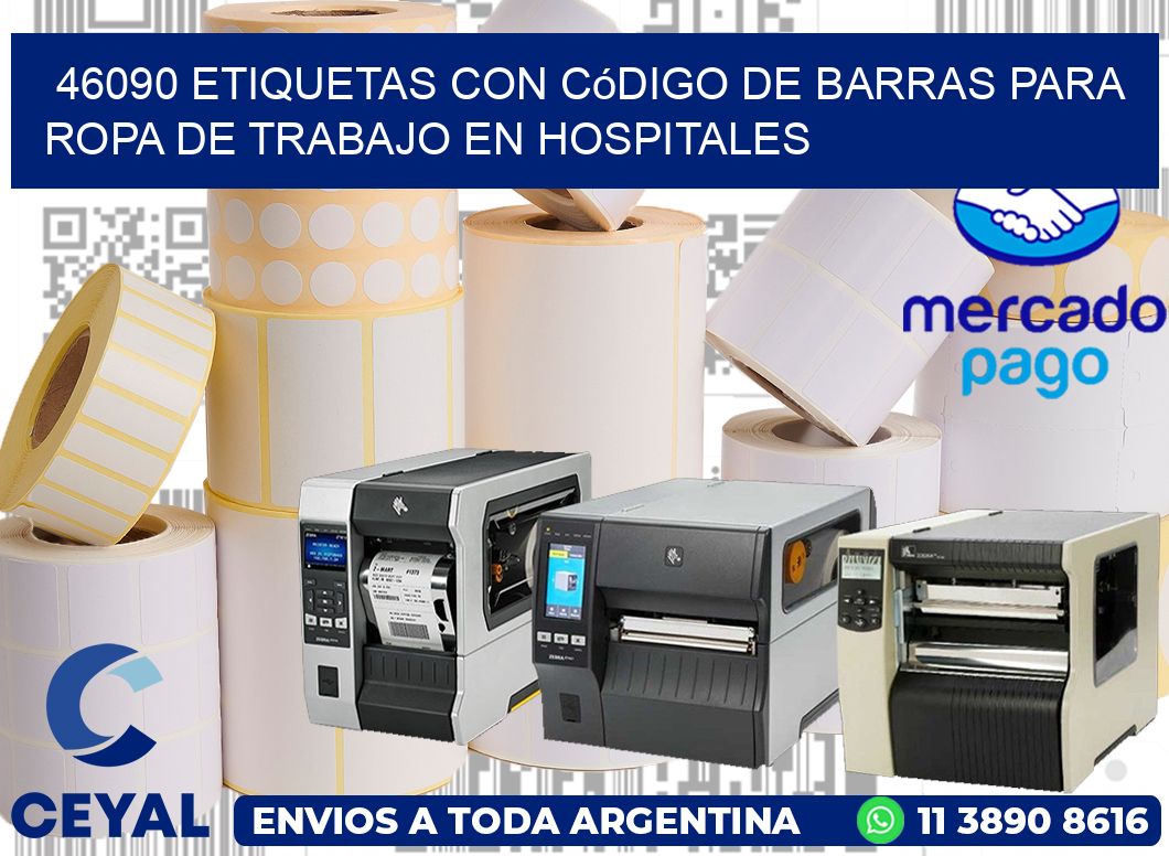 46090 Etiquetas con código de barras para ropa de trabajo en hospitales