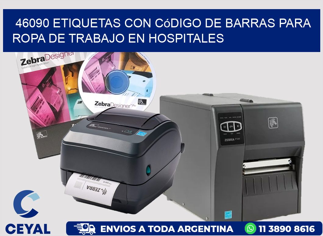 46090 Etiquetas con código de barras para ropa de trabajo en hospitales