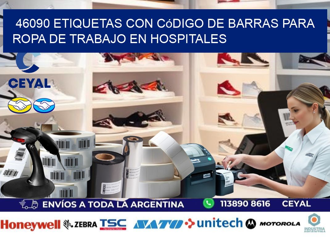46090 Etiquetas con código de barras para ropa de trabajo en hospitales