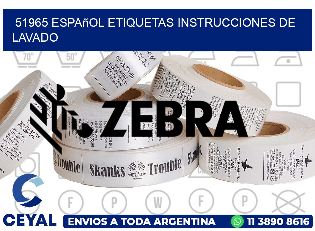 51965 español etiquetas instrucciones de lavado