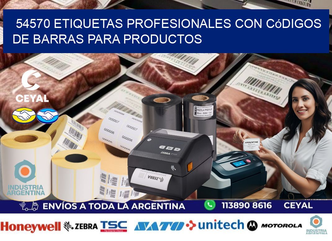 54570 Etiquetas profesionales con códigos de barras para productos