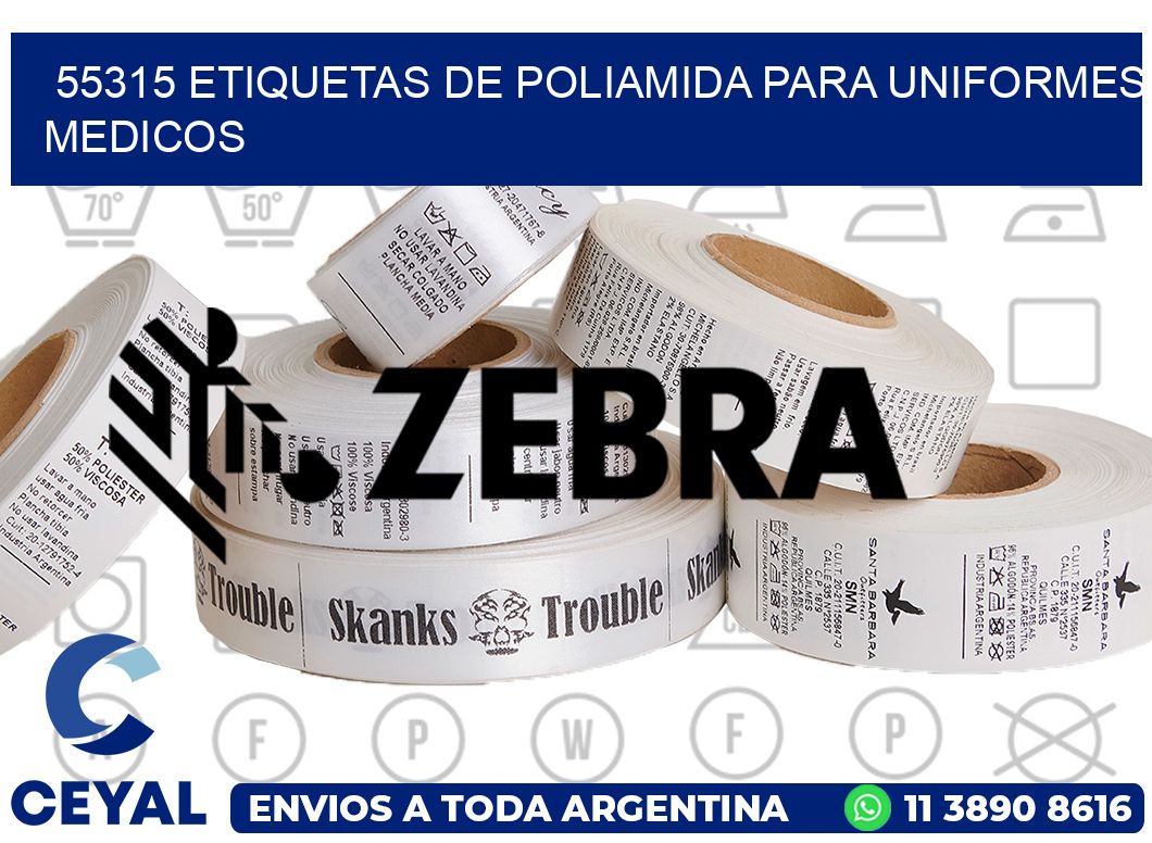 55315 Etiquetas de poliamida para uniformes medicos
