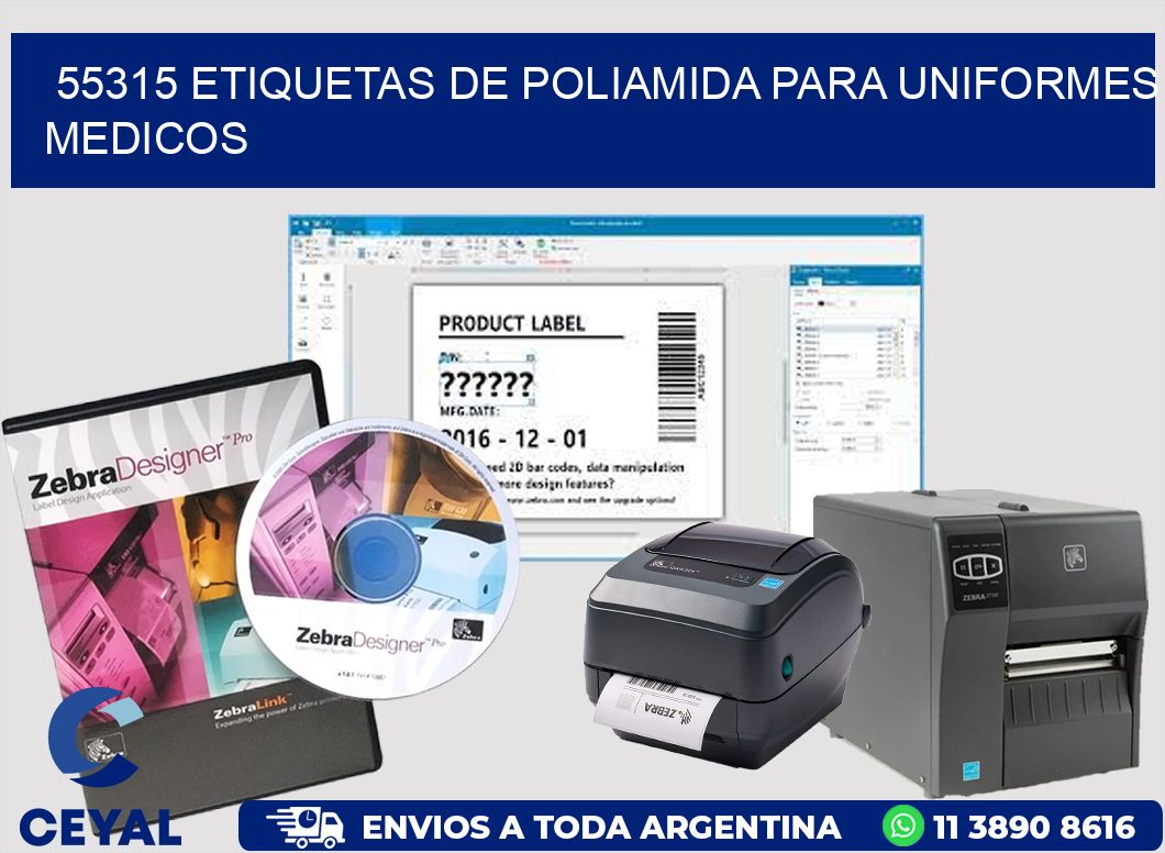 55315 Etiquetas de poliamida para uniformes medicos