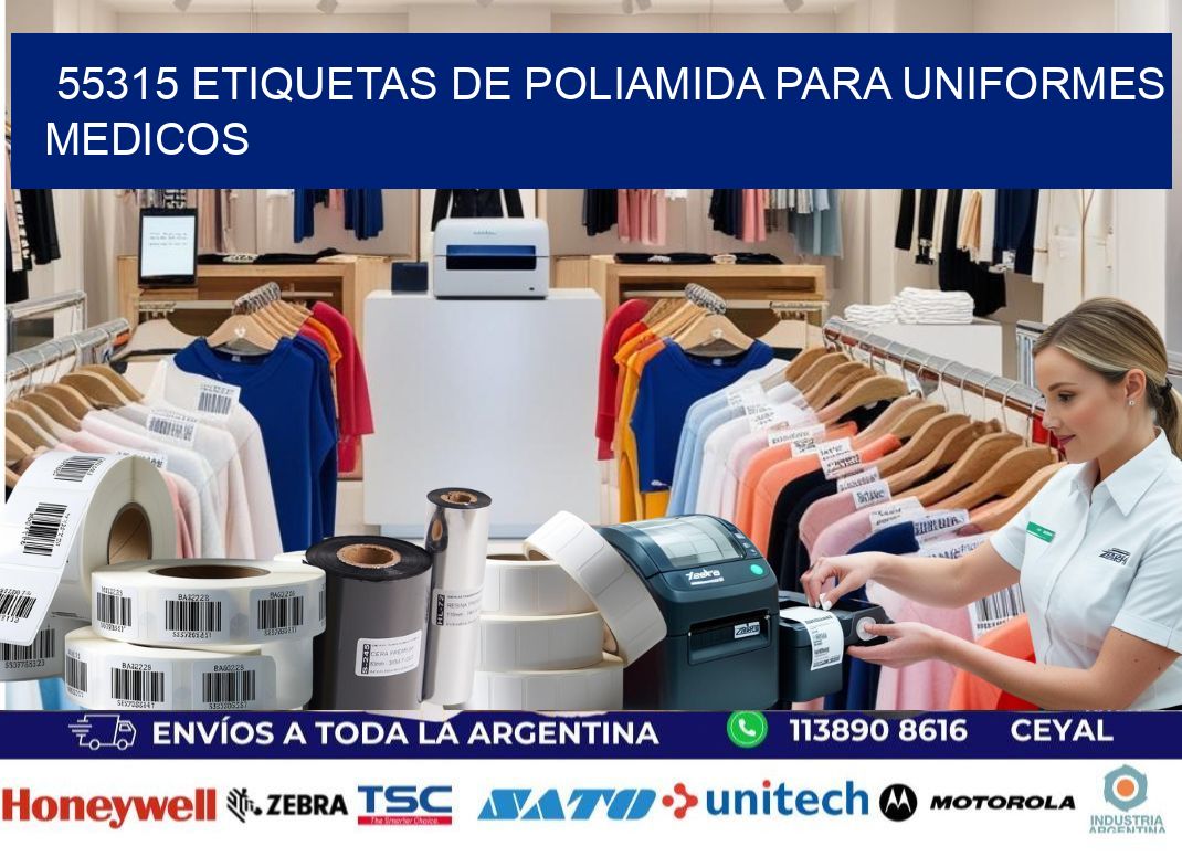 55315 Etiquetas de poliamida para uniformes medicos
