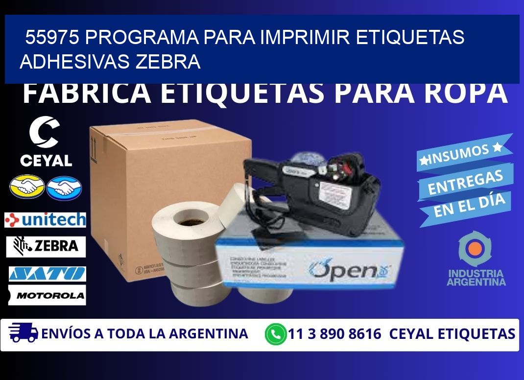 55975 Programa para imprimir etiquetas adhesivas zebra