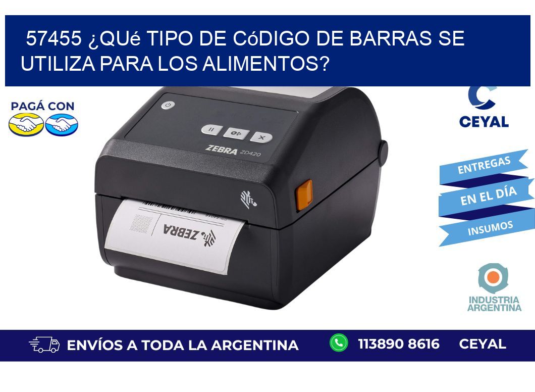 57455 ¿Qué tipo de código de barras se utiliza para los alimentos?