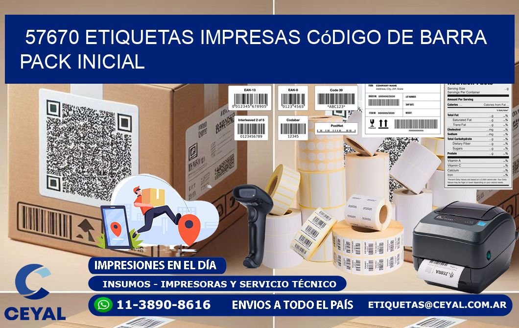 57670 Etiquetas Impresas código De Barra Pack Inicial
