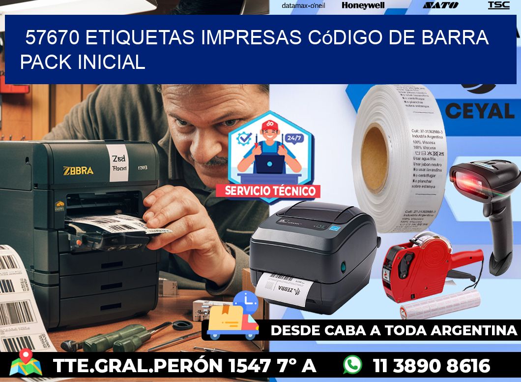 57670 Etiquetas Impresas código De Barra Pack Inicial