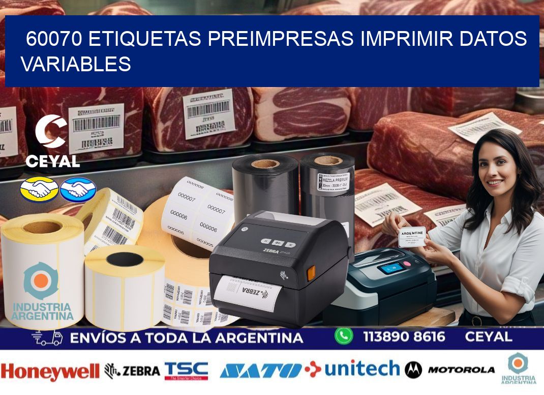 60070 Etiquetas preimpresas imprimir datos variables