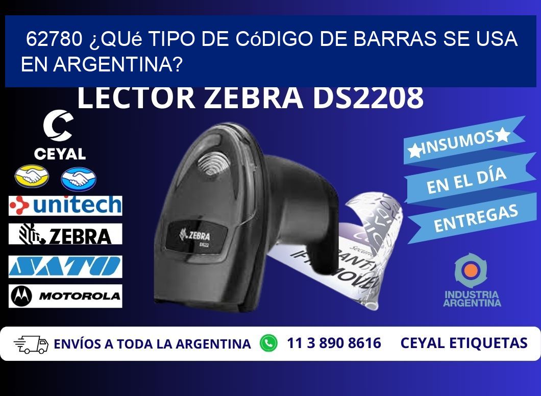 62780 ¿Qué tipo de código de barras se usa en Argentina?