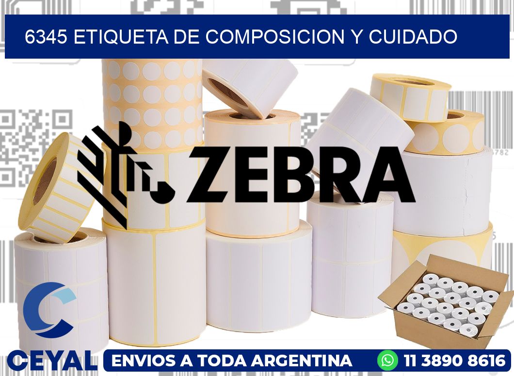 6345 etiqueta de composicion y cuidado