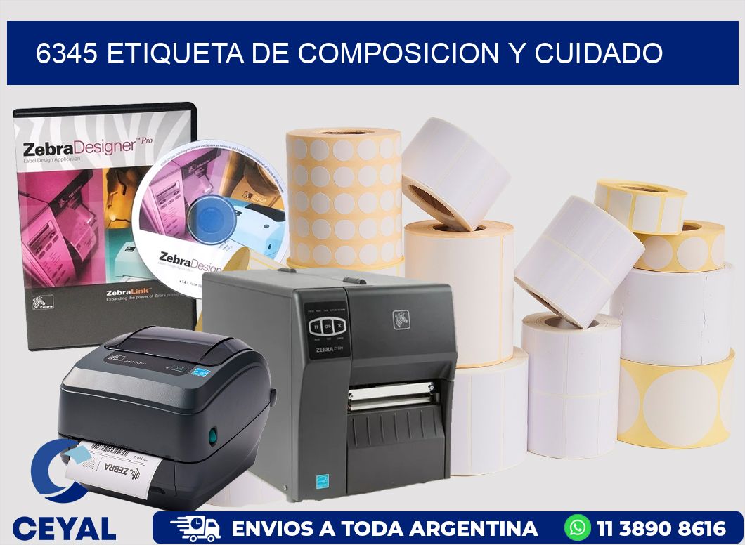 6345 etiqueta de composicion y cuidado