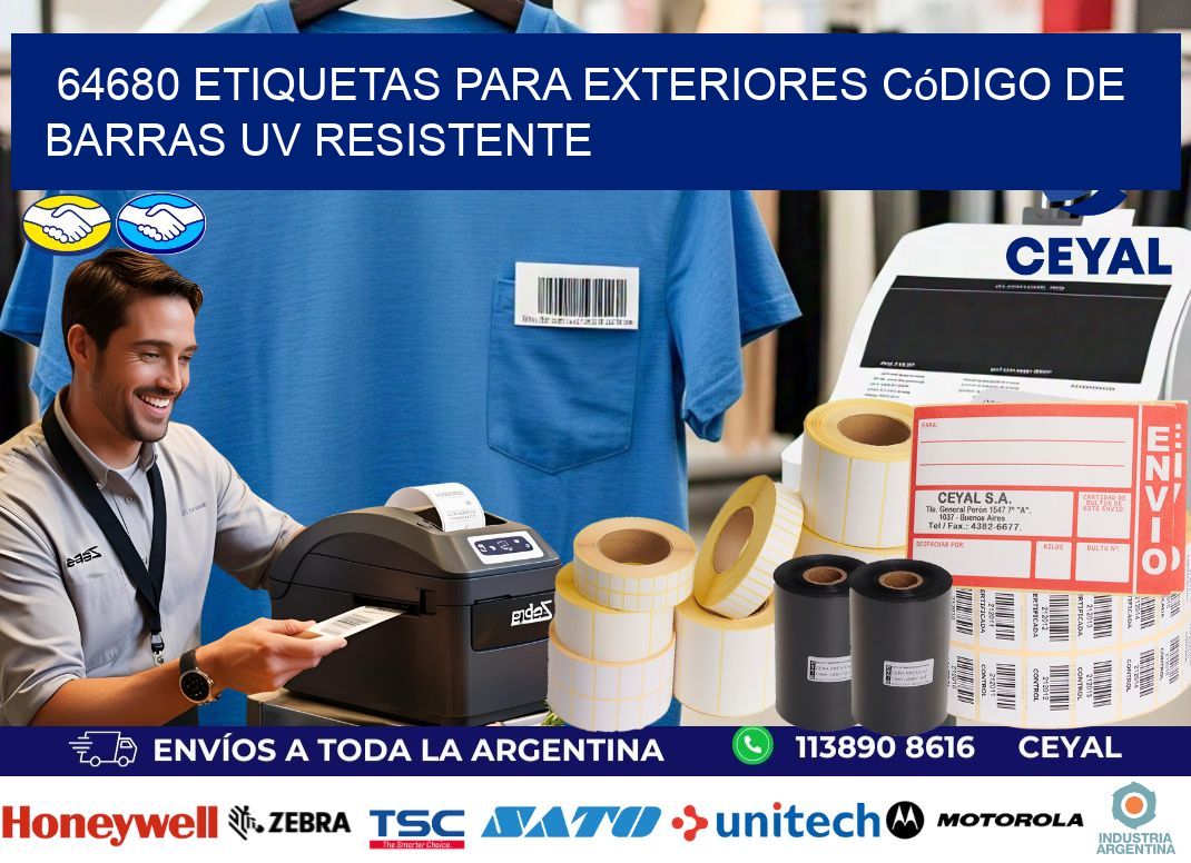 64680 etiquetas para exteriores código de barras UV resistente