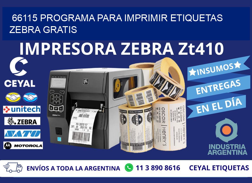 66115 Programa para imprimir etiquetas Zebra gratis
