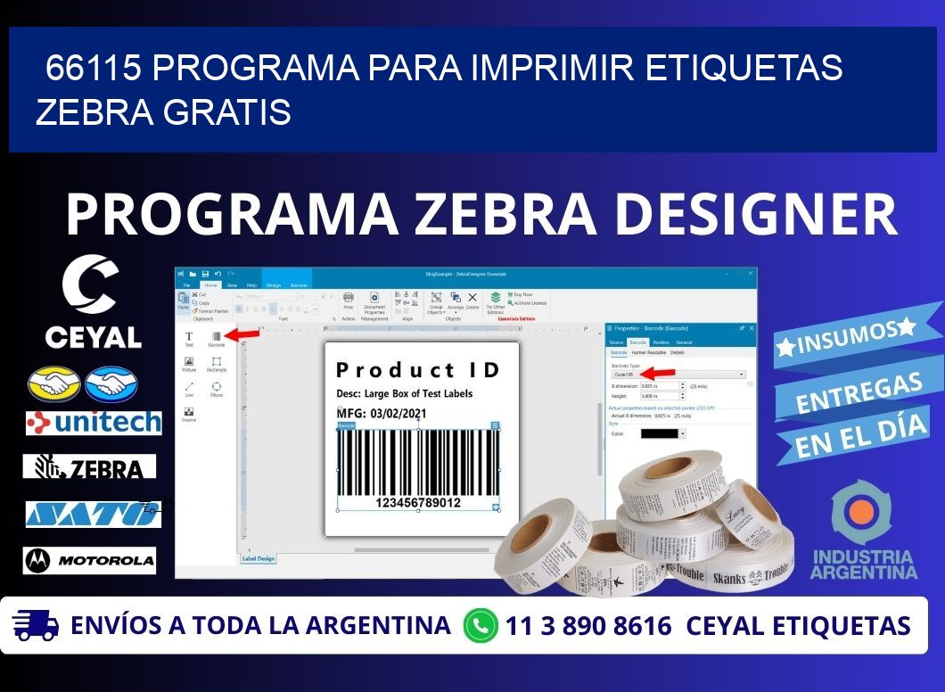 66115 Programa para imprimir etiquetas Zebra gratis