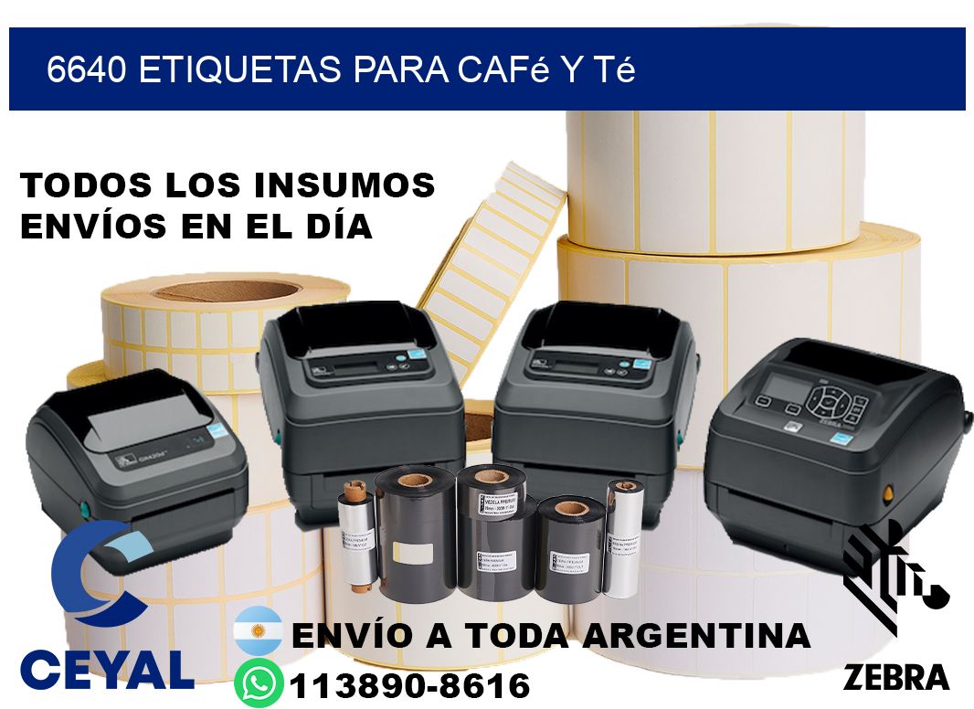 6640 Etiquetas para café y té