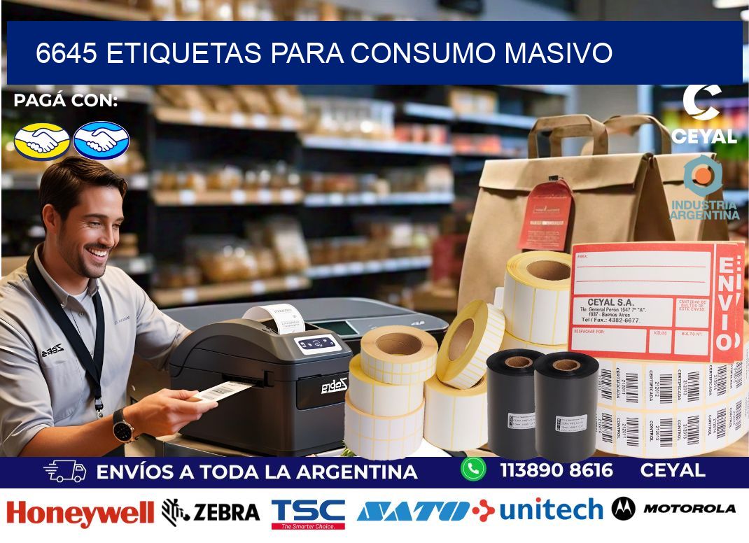 6645 Etiquetas para consumo masivo